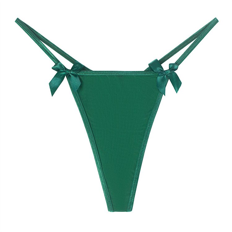 New bow tie sexy thong women's metal chain underwear