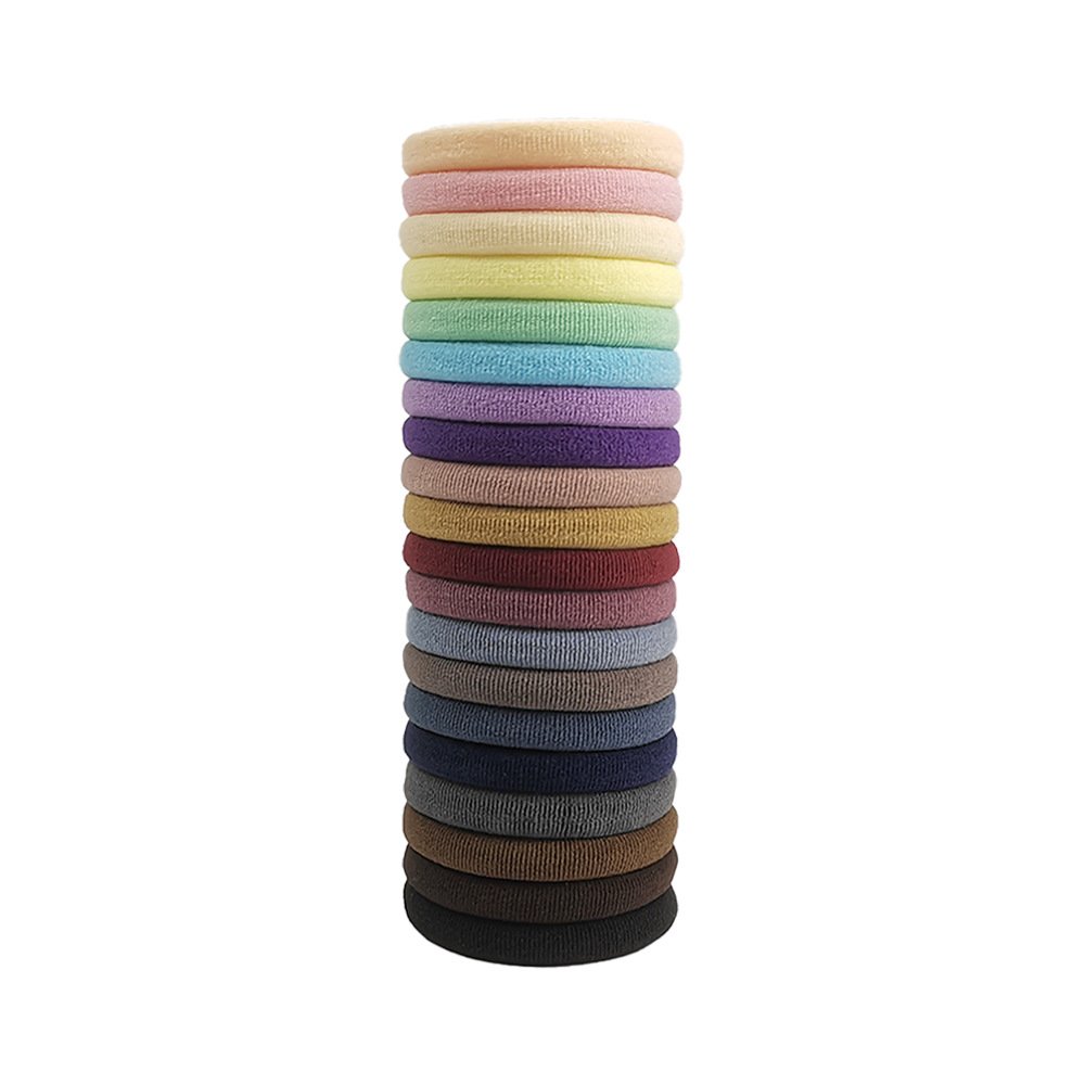 Jiamu Factory Price 20 Colors High Quality Seamless Elastic Hair Bands For Thick Cotton Hair Accessories Ties For Women Girls