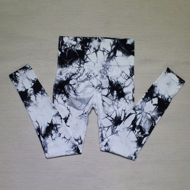 New Women's Gradient Tie Dye Yoga Leggings Running High Jump Fitness Pants Seamless Yoga Pants Push Tights