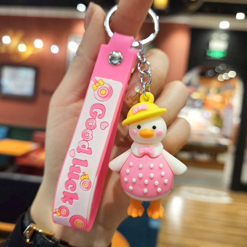 cute silicone car animal key chain cute keychain/soft pvc keychain/rubber keychain gift for women rubber metal key chains