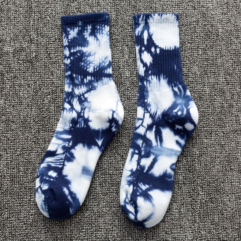 Manufacturer New Design Custom Logo Sports Style Unisex Novelty Cotton Crew Tie Dye Crew Socks