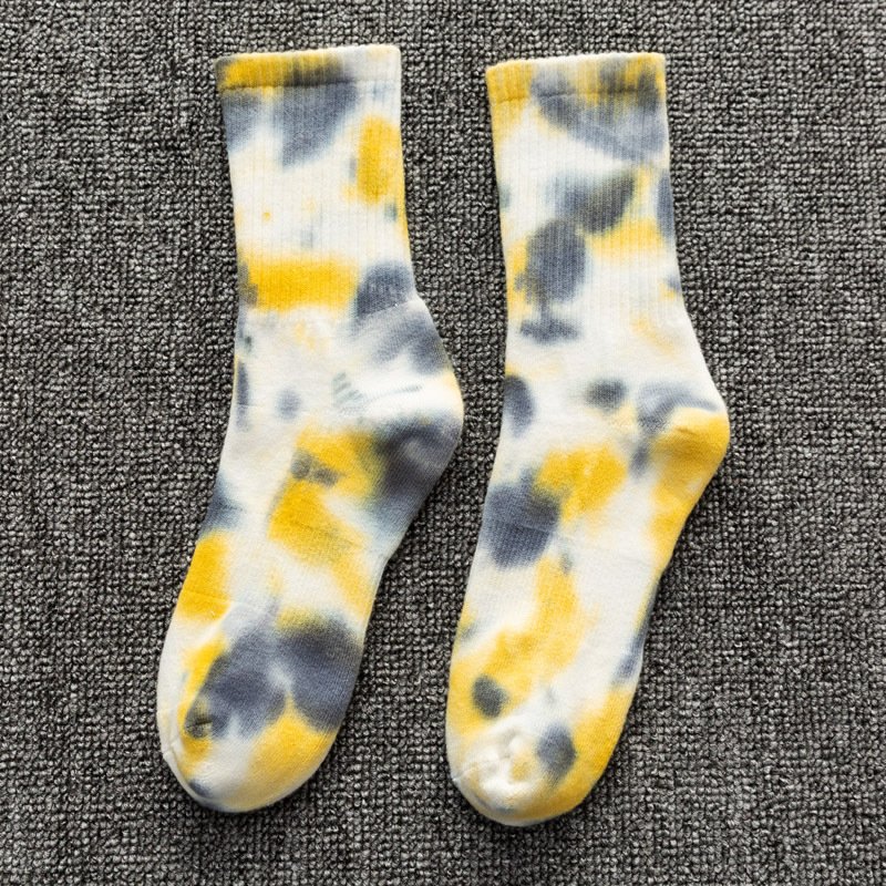 Manufacturer New Design Custom Logo Sports Style Unisex Novelty Cotton Crew Tie Dye Crew Socks
