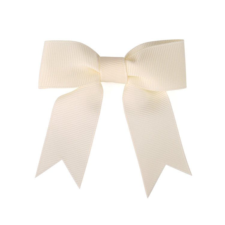 Factory supply white grosgrain ribbon pre-tie handmade Spot ribbed ribbon with bow Fishtail Solid color packaging ribbon