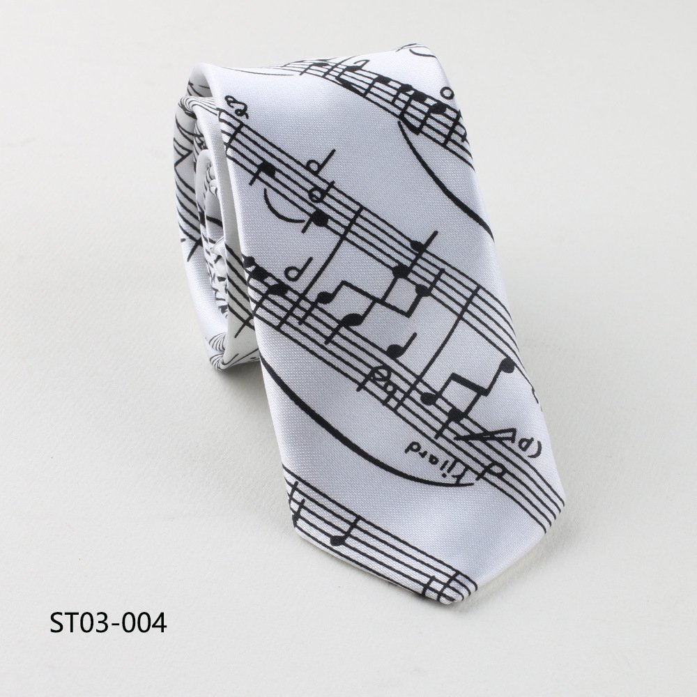 Gentlemen Wedding Polyester Retro Style Neck Tie Music Symbol Men's Short Ties Students Casual Fashion Men Necktie