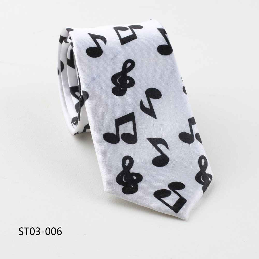 Gentlemen Wedding Polyester Retro Style Neck Tie Music Symbol Men's Short Ties Students Casual Fashion Men Necktie