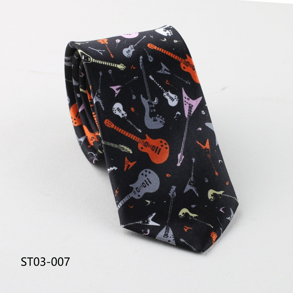 Gentlemen Wedding Polyester Retro Style Neck Tie Music Symbol Men's Short Ties Students Casual Fashion Men Necktie
