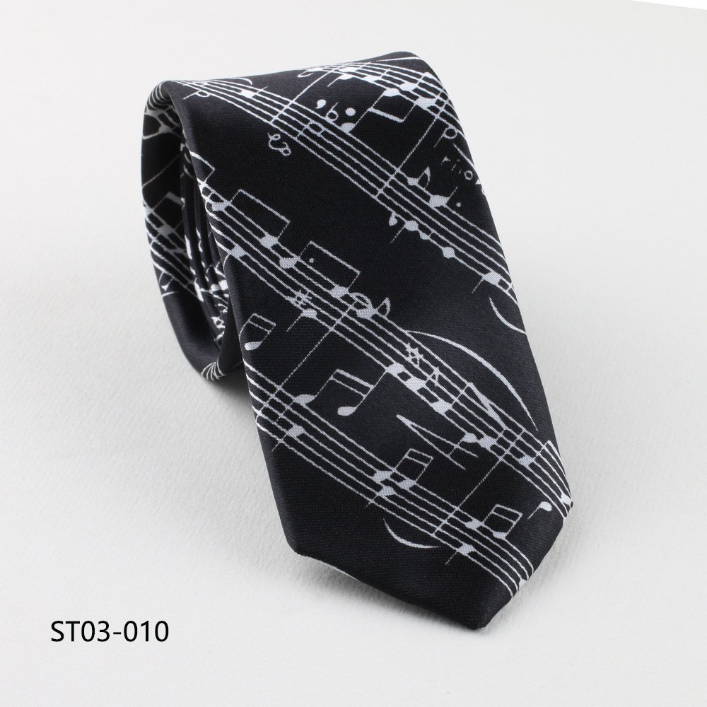 Gentlemen Wedding Polyester Retro Style Neck Tie Music Symbol Men's Short Ties Students Casual Fashion Men Necktie