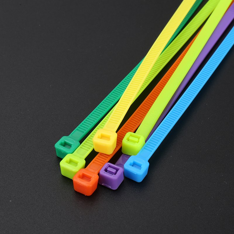 China factory direct 5*350mm 400mm 450mm 500mm plastic pvc cable wire strap zip ties multi color self locking nylon cable ties