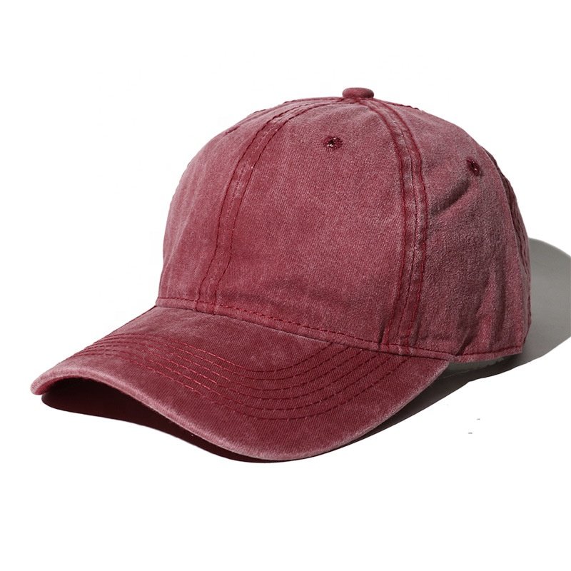 High Quality Blue Blank 6-Panel Baseball Cap Washed Cotton Tie Dye Baseball Cap Custom Design Jeans Cap