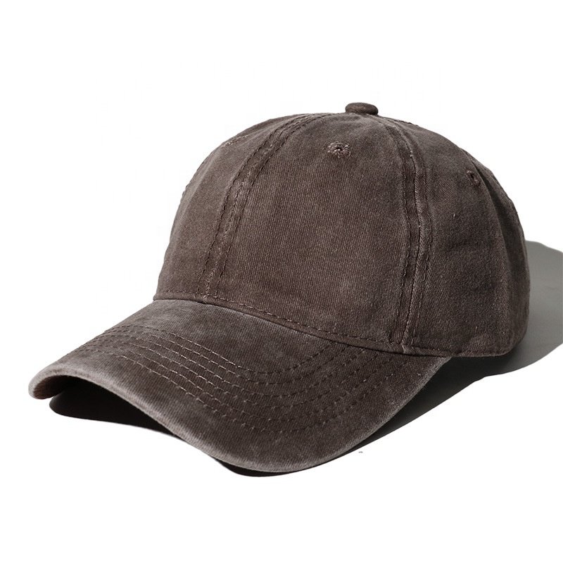 High Quality Blue Blank 6-Panel Baseball Cap Washed Cotton Tie Dye Baseball Cap Custom Design Jeans Cap