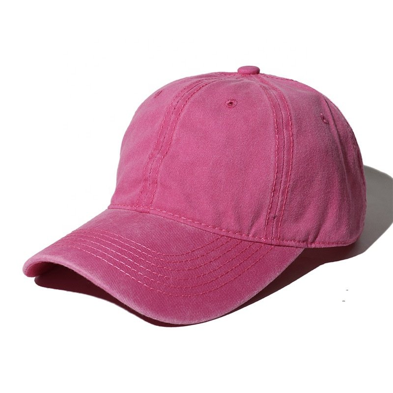 High Quality Blue Blank 6-Panel Baseball Cap Washed Cotton Tie Dye Baseball Cap Custom Design Jeans Cap