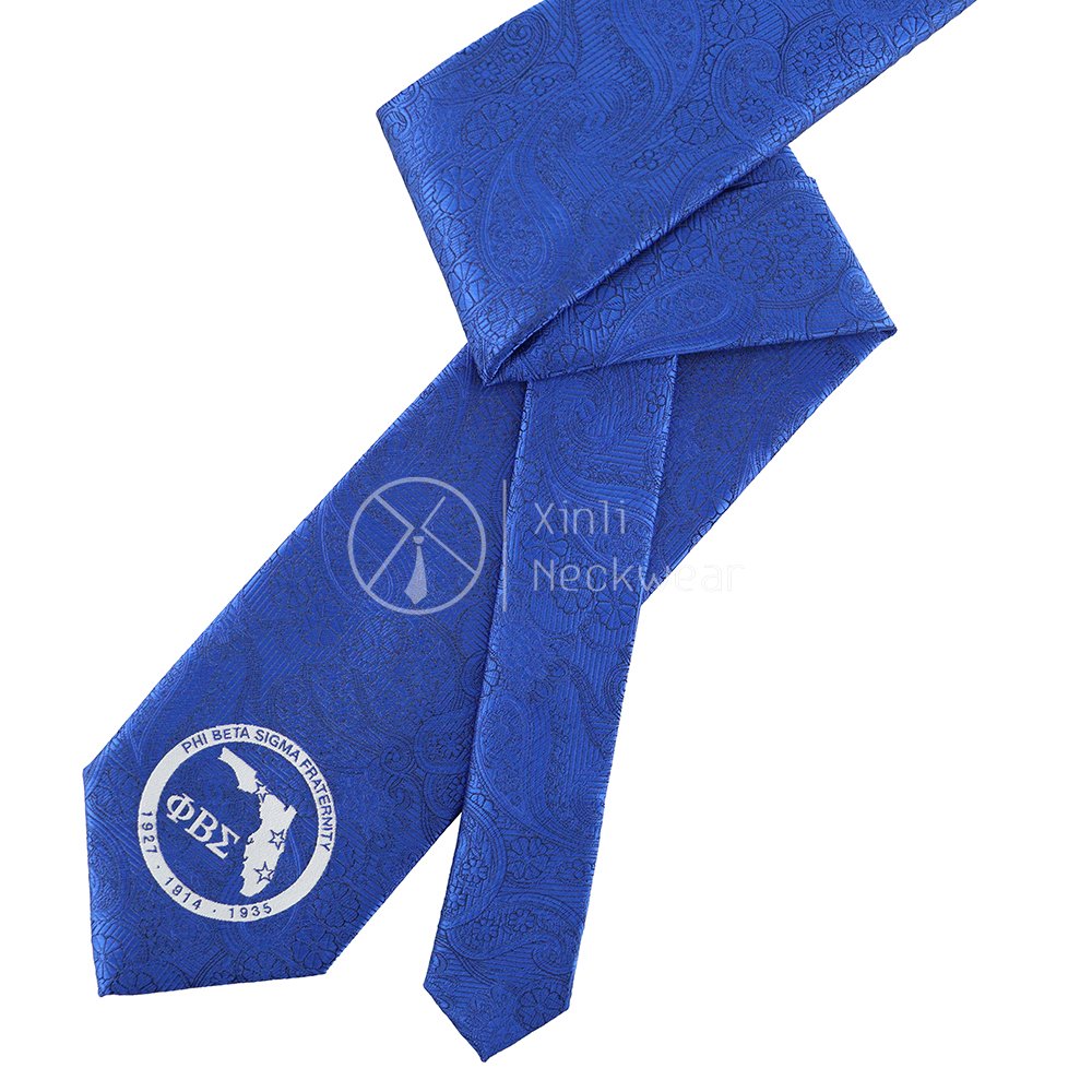 Hand Make Cudtom Phi Beta Sigma Fraternity Neck Tie Polyest Quality Man Cheap Men Royal Blue And White Ties Neckties