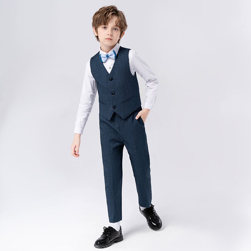 Wedding Boys Waistcoat Suits Kids Blazers Long Sleeve Formal Suits Boy Clothing Sets Costume Kids Party Outfit Children Clothing