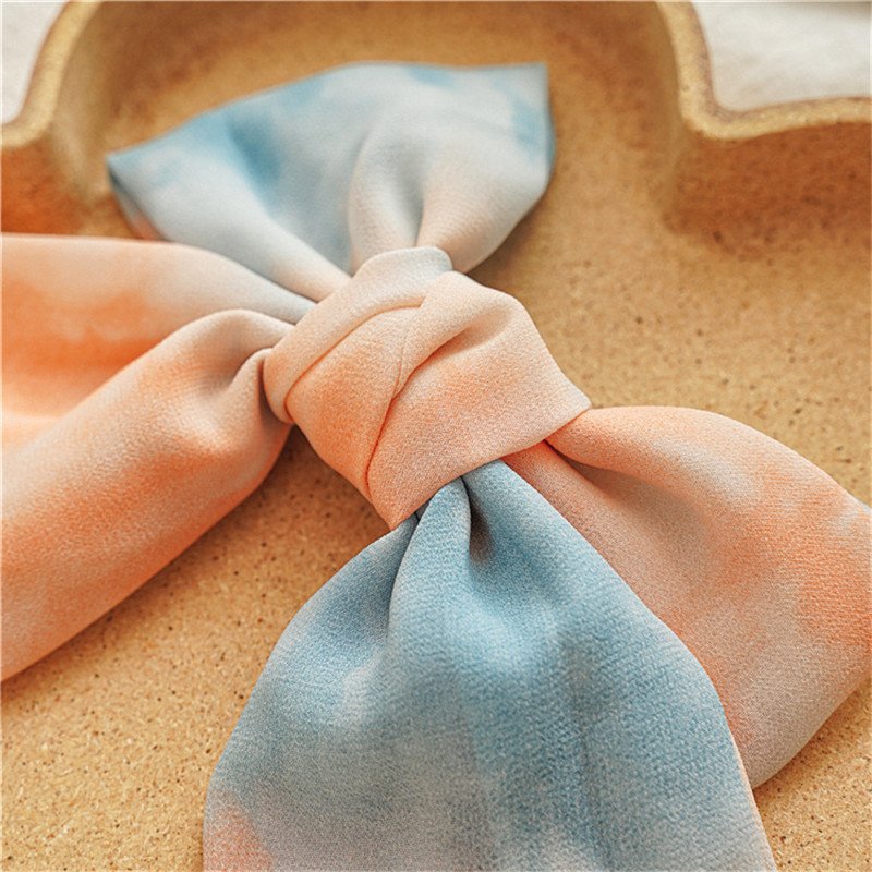Wholesale hair bows with clips fashion women tie dye hair barrette bow