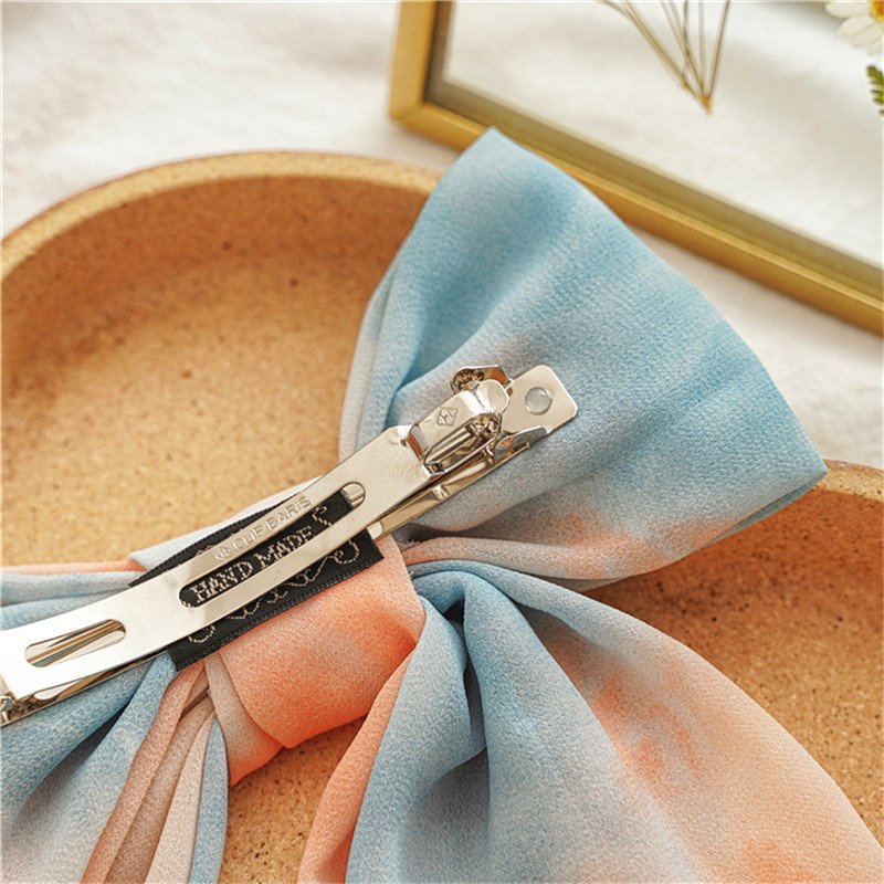 Wholesale hair bows with clips fashion women tie dye hair barrette bow
