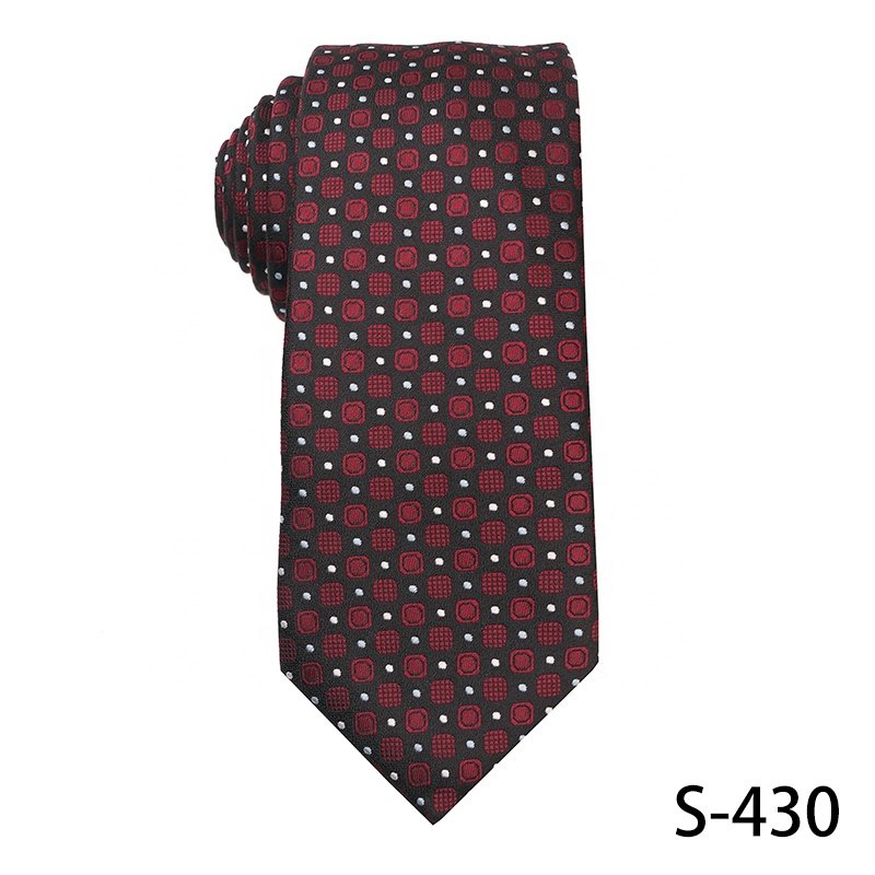 2024 New Collection Neck Tie Men Red Business Tie Floral Formal Necktie From China High Quality 100% Polyester Ties