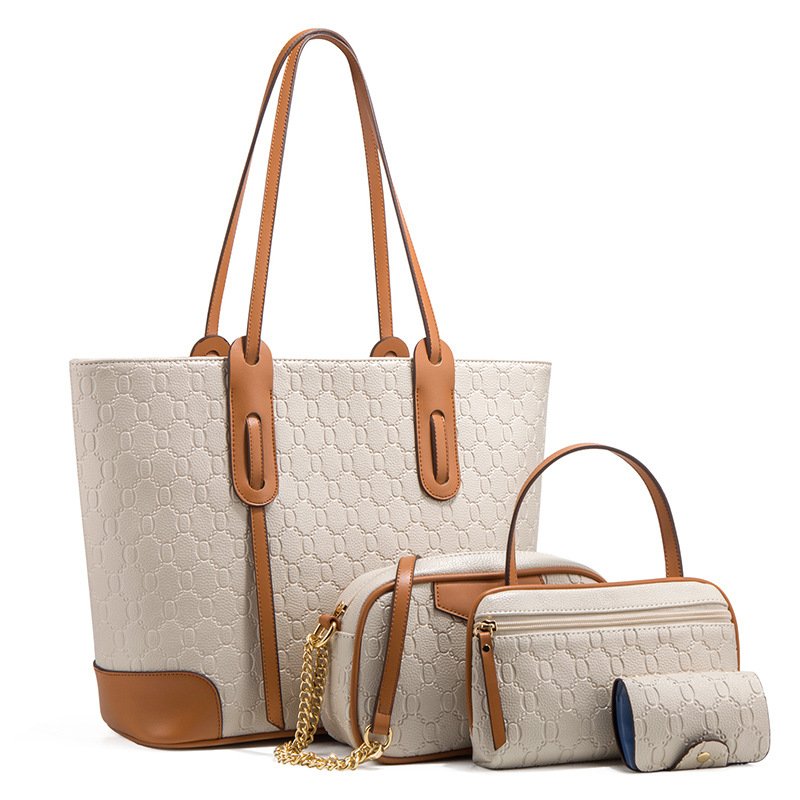 Customized wholesale embossed design handbag shoulder crossbody bag three sets of mother and child bag shoulder bag