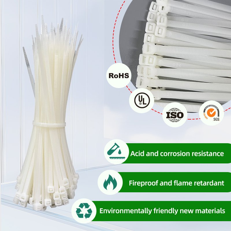 Low Temperature Resistance Nylon Cable Zip ties 4*250mm 1000 Pieces Per Bag