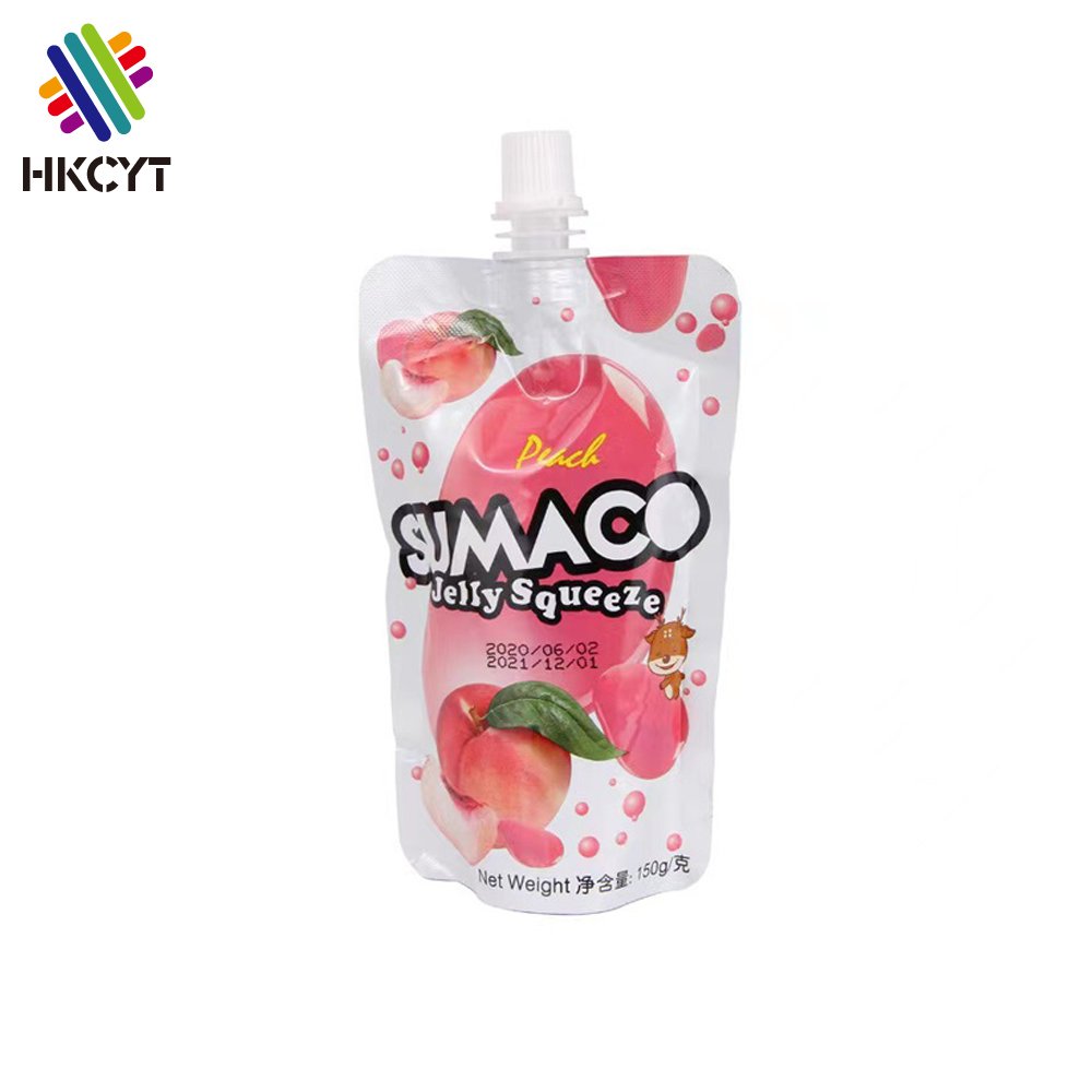 Free Sample Reusable Juice Pouch Jelly Food Packaging Foil Liquid Bag Stand Up Pouch With Spout