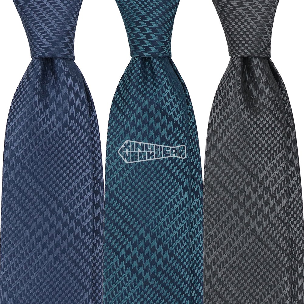Microfiber Woven Tie Manufacturer Elegant Necktie Men'S Check Houndstooth Normal Ties Solid Color