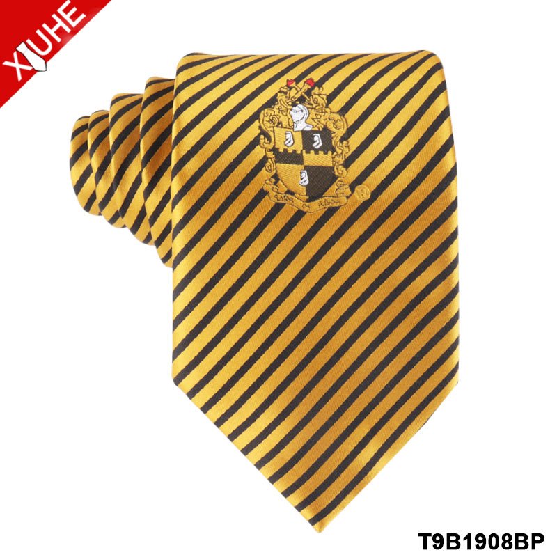 Handmade Uniform Ties Black School Striped Mens Necktie Checked Custom Polyester Logo Tie