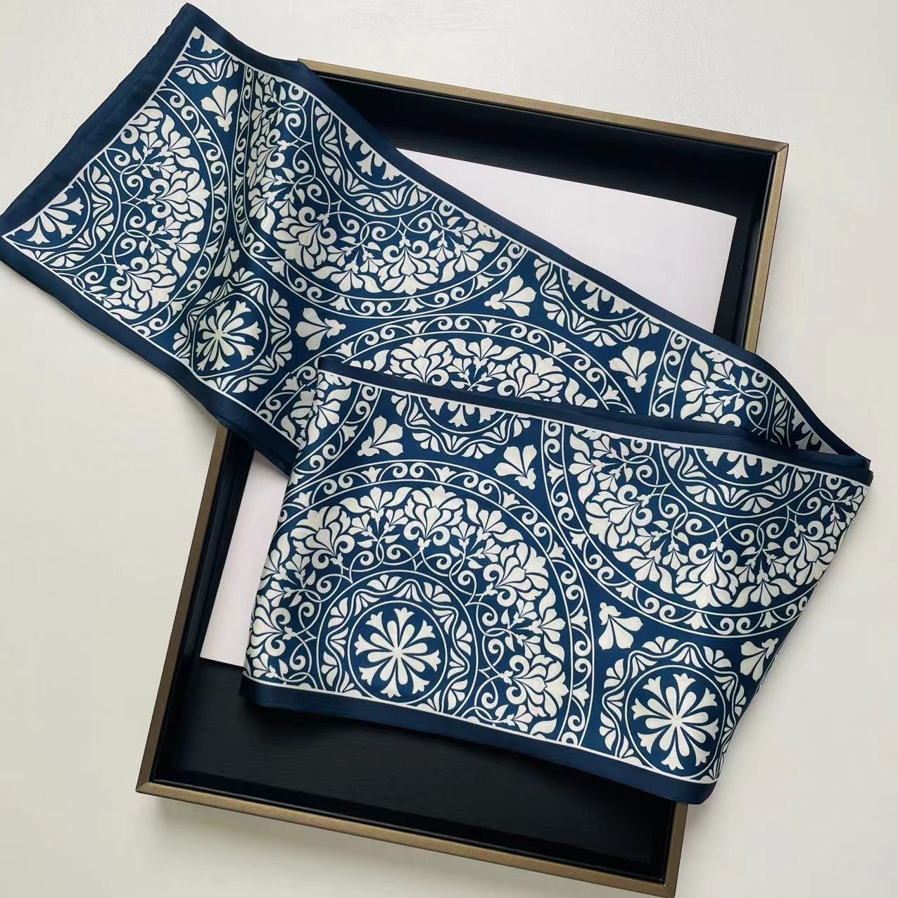 Fashion Floral Scarf Printed Neck Scarves Accessories Long Narrow Ribbon Polyester Bag Scarves Ties for Lady