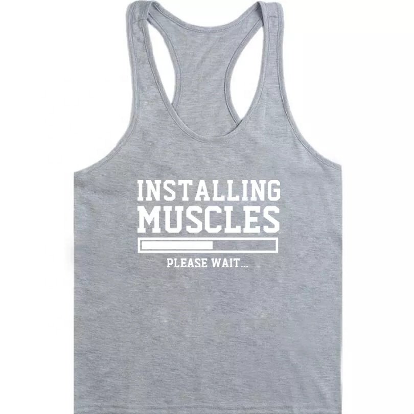 Manufacturer Custom Logo Gym Fitness Men Bodybuilding Stringer Tank Top Quantity Print XXL Cotton Gun OEM Customized Anti Style