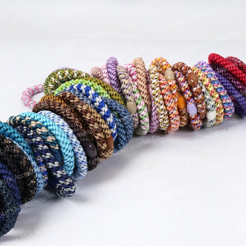 Kknekki Korean Wholesale Fashion Glitter Colorful Elastic Hair Ties Head rope Girl Hair Scrunchies For Women