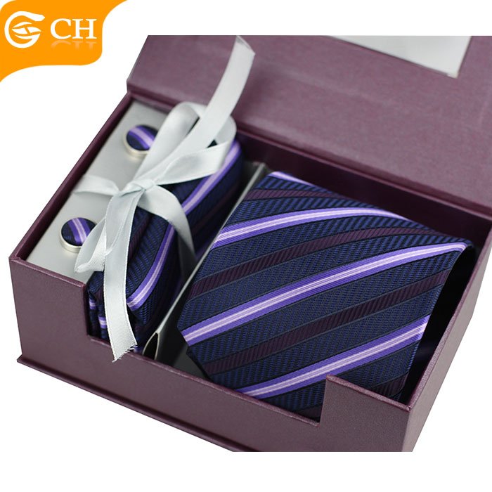 Neck Tie Clip Gift Set Pocket Square Cufflinks Tie and Handkerchief Set For Gift