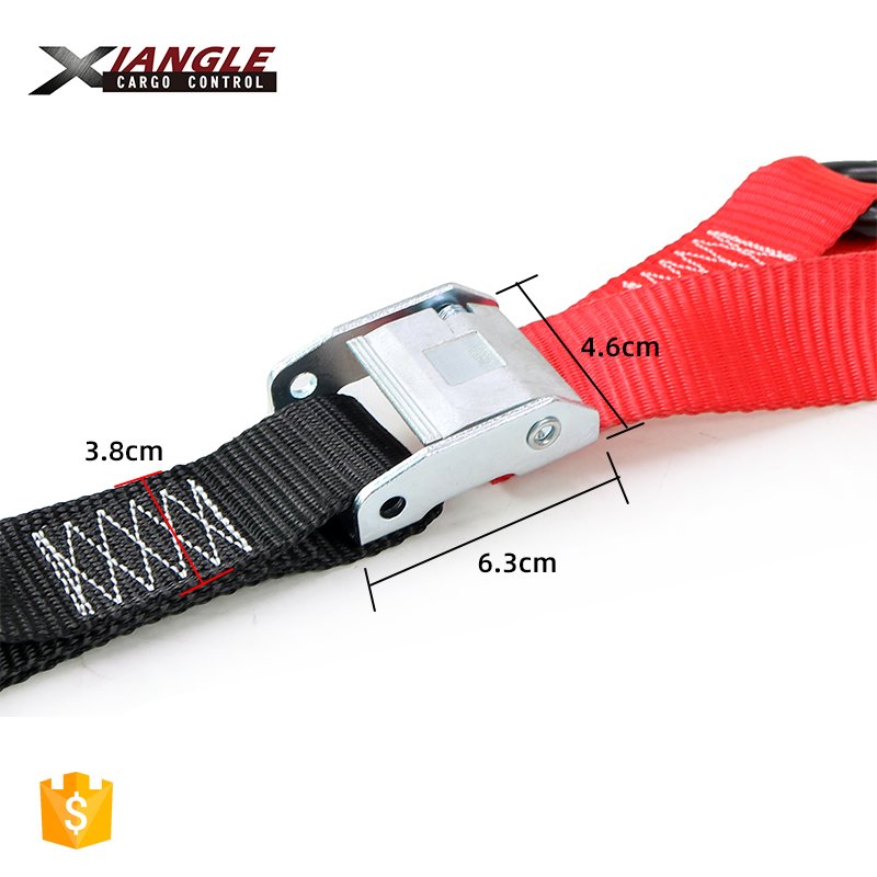 New 2pk Heavy duty 1.5inch motorcycle straps lashing strap with cam locking buckle locked S hook machines tie down straps