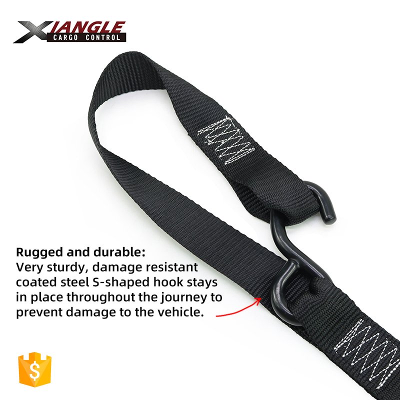 New 2pk Heavy duty 1.5inch motorcycle straps lashing strap with cam locking buckle locked S hook machines tie down straps