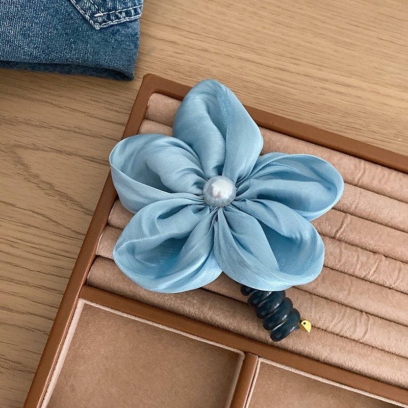 Flower tied ponytail telephone line hair loop headband women's high-end braided hair tool