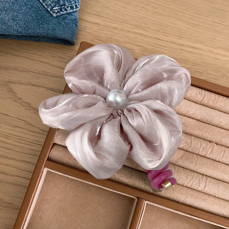 Flower tied ponytail telephone line hair loop headband women's high-end braided hair tool