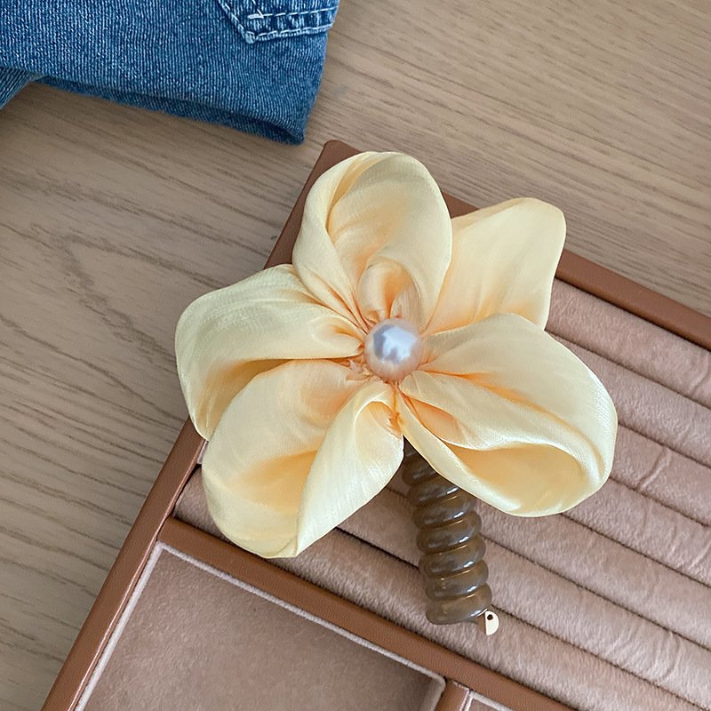Flower tied ponytail telephone line hair loop headband women's high-end braided hair tool