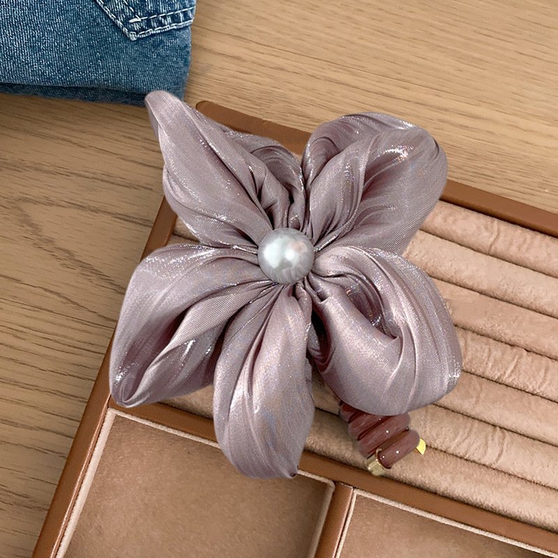 Flower tied ponytail telephone line hair loop headband women's high-end braided hair tool