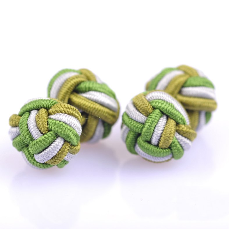 Factory Wholesale Multi-Colored Silk Cuff Links Men's Button Shirt Knot Cufflinks for Wedding Party Gift for Women Children