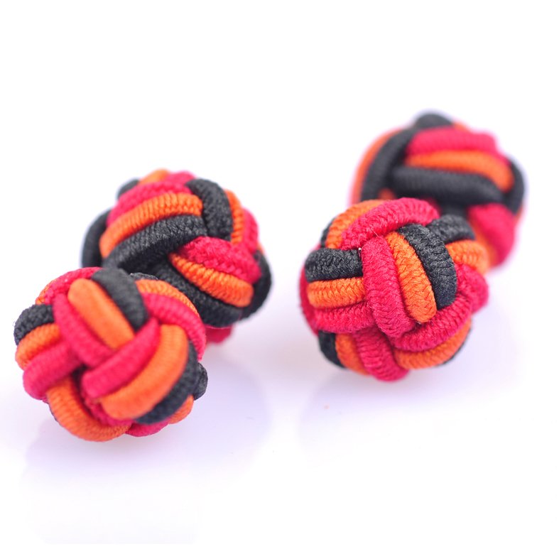 Factory Wholesale Multi-Colored Silk Cuff Links Men's Button Shirt Knot Cufflinks for Wedding Party Gift for Women Children