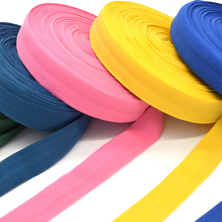 5/8 inch Solid Color Sewing Fold Over Elastic Band Stretch FOE And Foldover FOE Trim Elastic Ribbon for Hair Ties Headbands