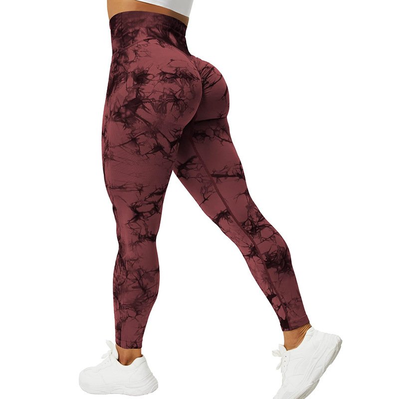 Straight yoga leggings high waist gym wear Tie Dyeing Fitness yoga pants leggings high waist yoga pants leggings for women