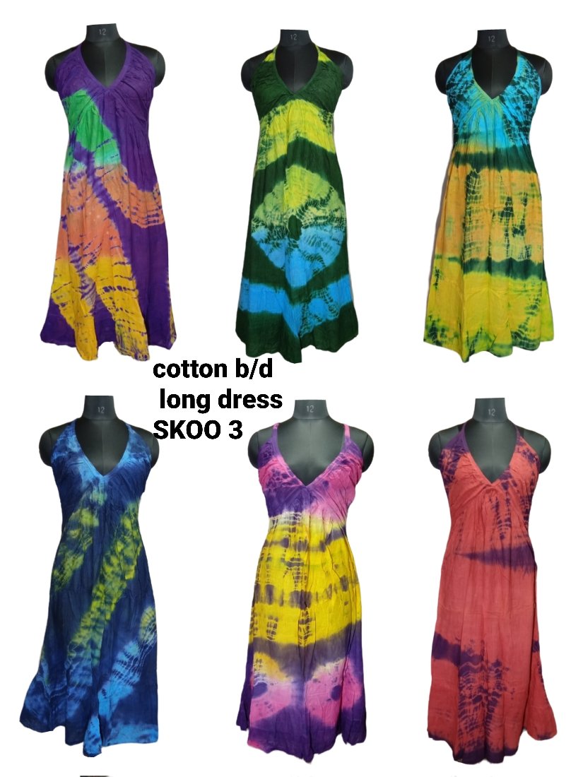 cotton b/d item fashionable trendy women's boho Dress cotton fashionable tie dye long dress