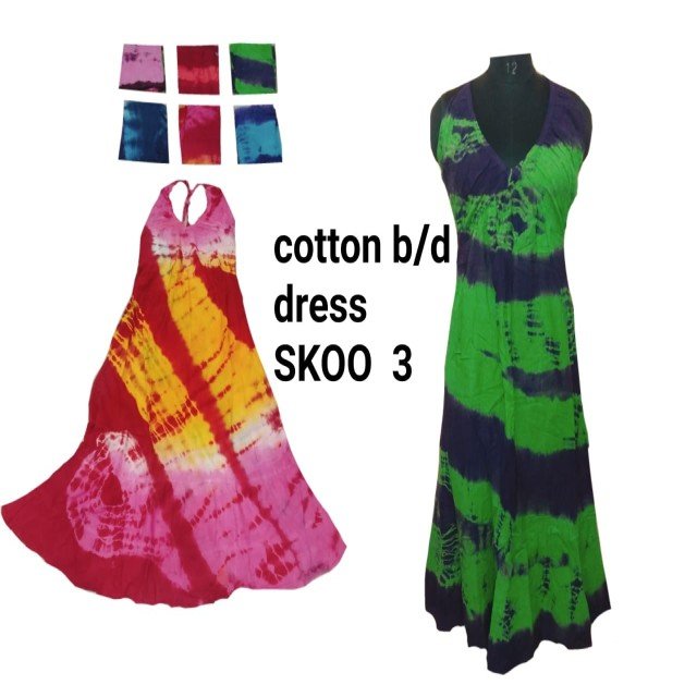 cotton b/d item fashionable trendy women's boho Dress cotton fashionable tie dye long dress