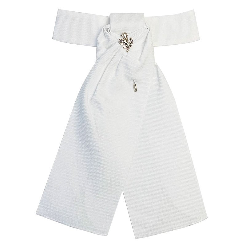 OEM White color Cotton fabric Horse riding shirts Ready tied Stocktie dressage equestrian stock tie for competition