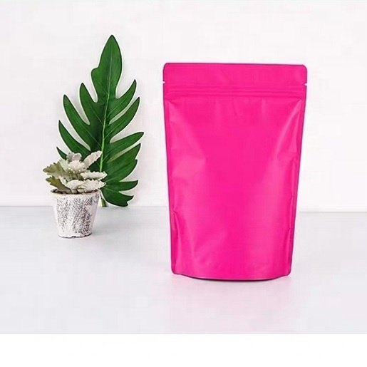 Low MOQ Plastic Food Storage Snack Dried Fruit Packaging Standup Ziplock Pouch Matte Black