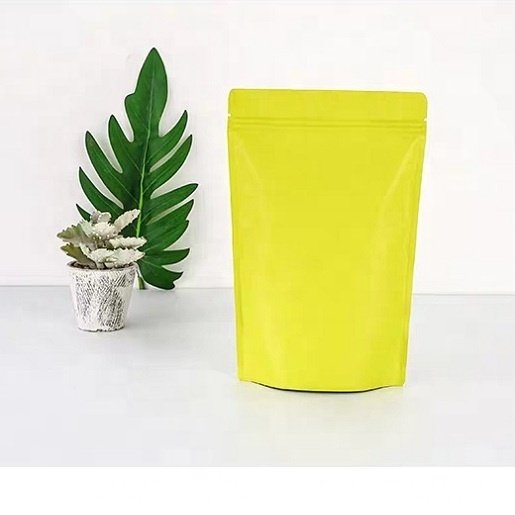 Low MOQ Plastic Food Storage Snack Dried Fruit Packaging Standup Ziplock Pouch Matte Black