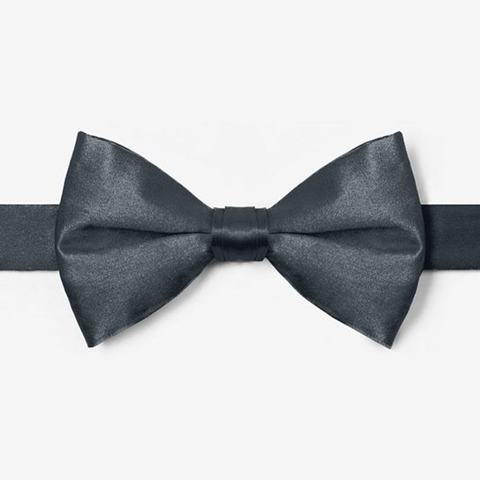 Wholesale cheap price boys decoration silver solid color bow tie