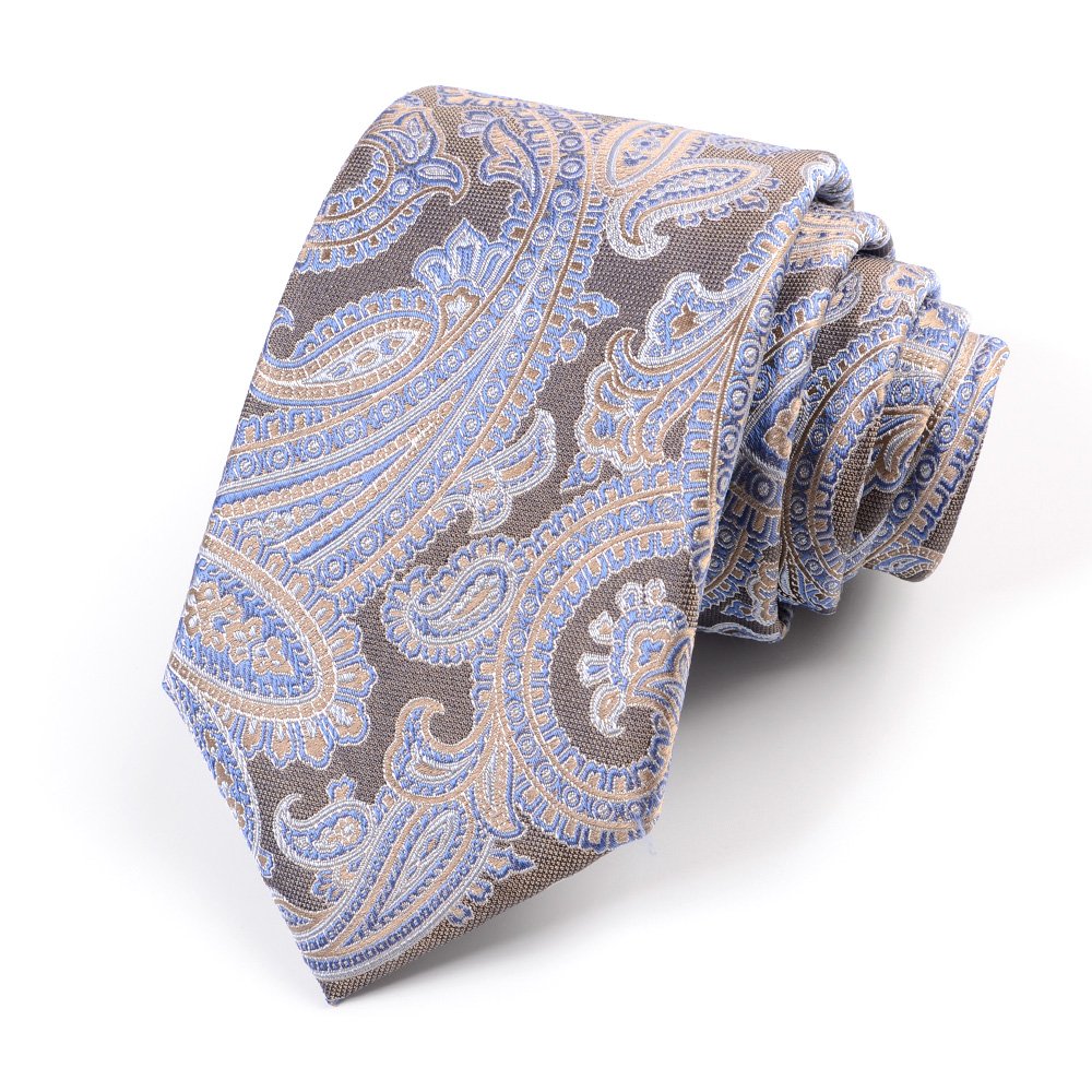 Hamocigia Handmade High Quality Paisley Pattern Red 100% Silk Logo Customized Necktie