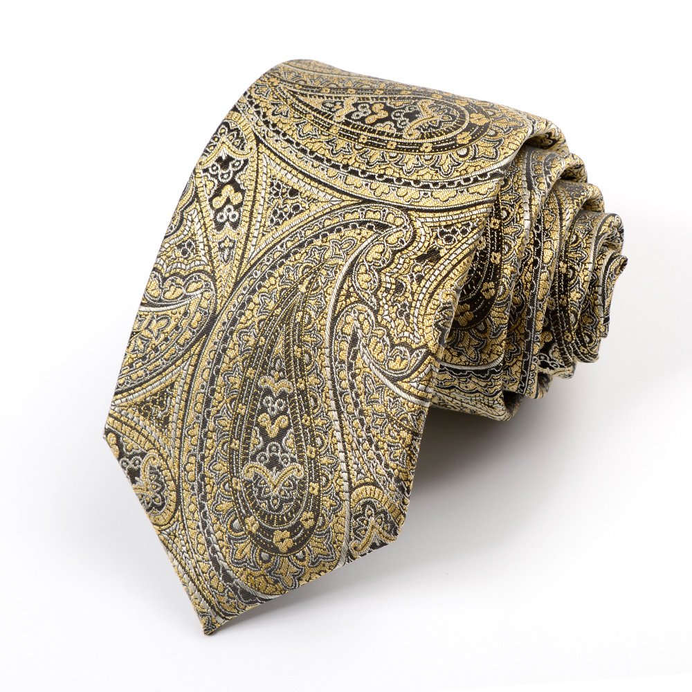 Hamocigia Handmade High Quality Paisley Pattern Red 100% Silk Logo Customized Necktie