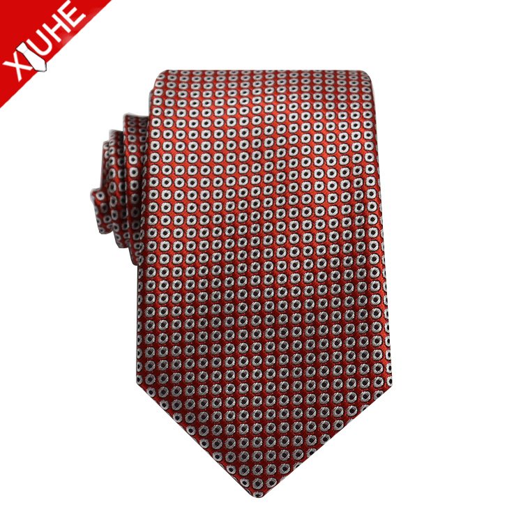 New Design Tie Custom Logo Purple Color Woven Necktie Dot Pattern Custom Polyester Mens Ties
