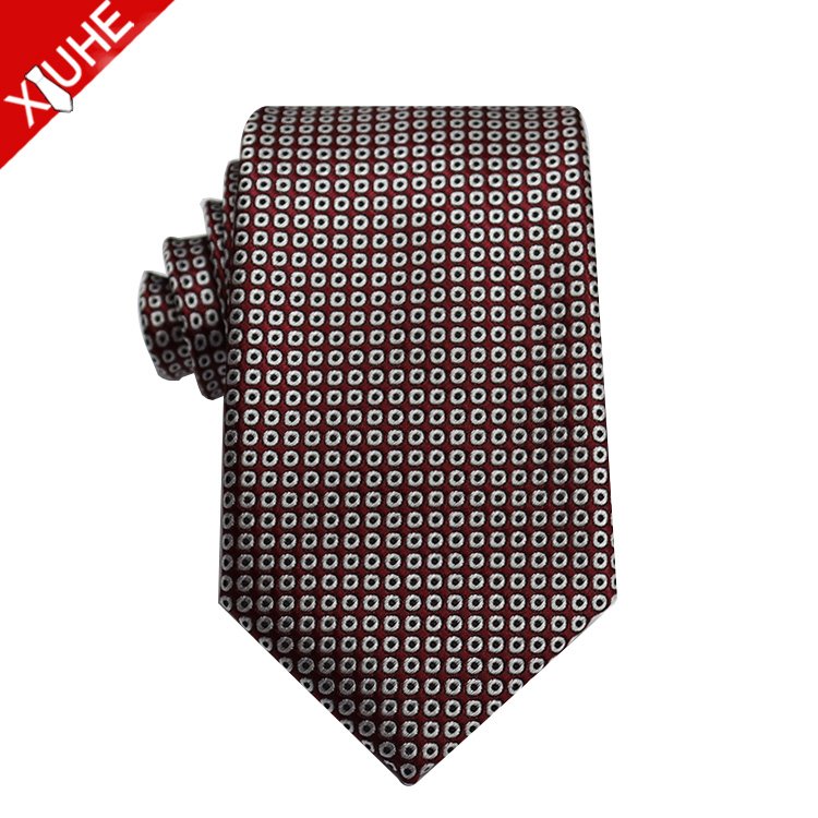 New Design Tie Custom Logo Purple Color Woven Necktie Dot Pattern Custom Polyester Mens Ties