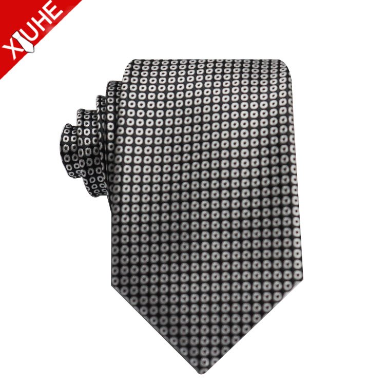 New Design Tie Custom Logo Purple Color Woven Necktie Dot Pattern Custom Polyester Mens Ties